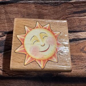 Mary Engelbreit Smiling Sun Sunshine Wood Mounted Rubber Stamp ©ME-E-INC Crafts